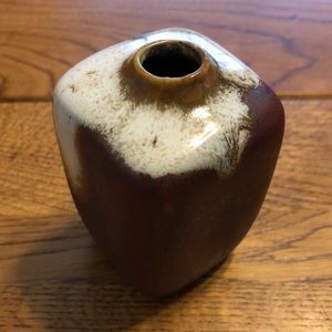 Vintage brick red ceramic mid century bud vase